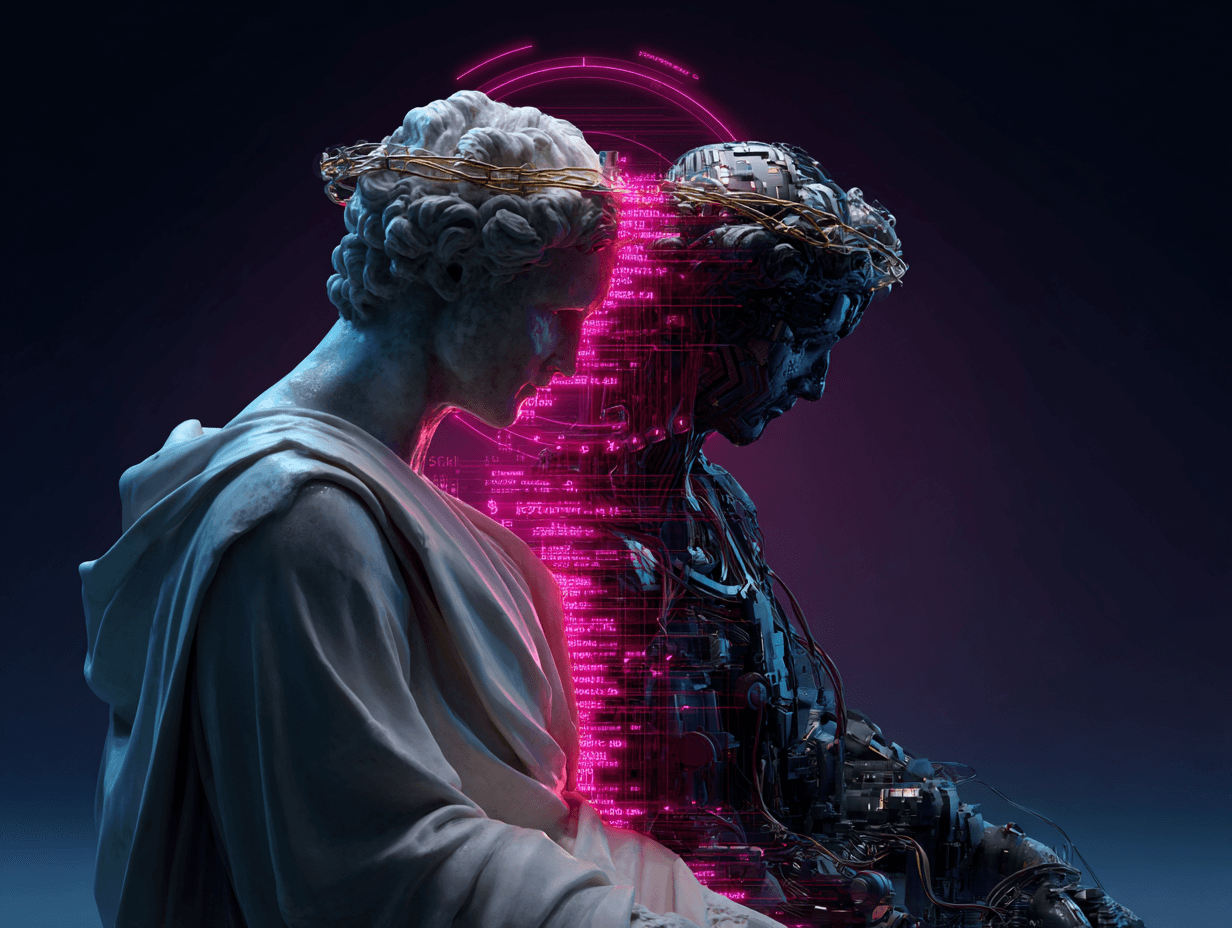 cyber-enhanced statue